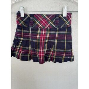 Tommy Hilfiger Girls Size 5 Plaid Skirt Adjustable Waist Shorts Underneath